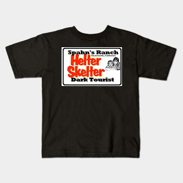 Dark Tourist of Spahn Ranch Kids T-Shirt by Backporch Entertainment